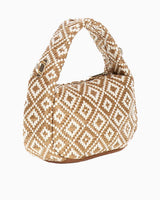 Guess Rianee Mini Hobo Desenli Çapraz Askılı Çanta Cognac