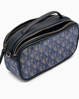 Calvin Klein Monogram Desenli Çapraz Askılı Kadın Camera Bag BLUE INDIGO / ATMOSPHERE AOP