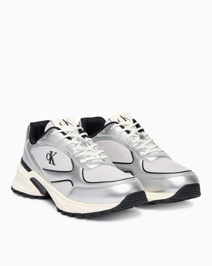 Calvin Klein Trailblazer Hike Runner Mesh Erkek Sneaker Silver/Black/Marshmallow