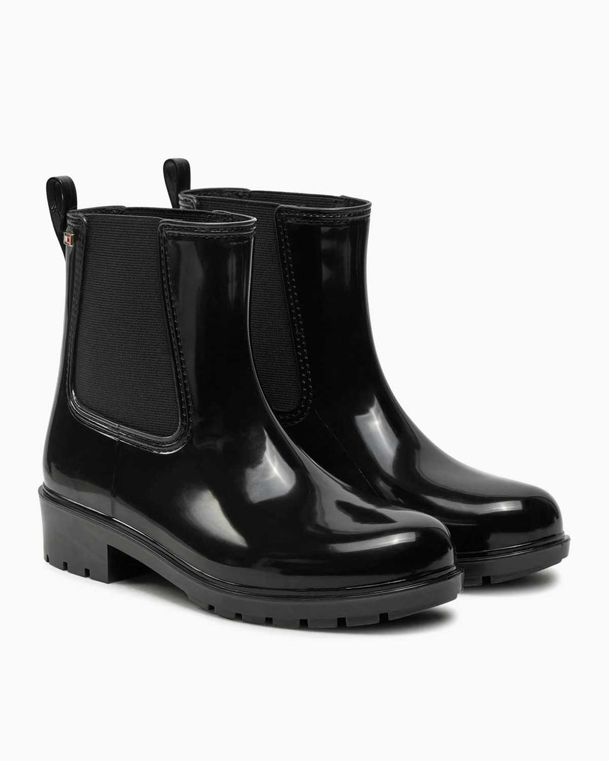 Tommy Hilfiger Flag Rugan Rainboot Black