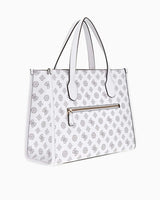 Guess Silvana Logo Desenli Tote El Çantası White Logo