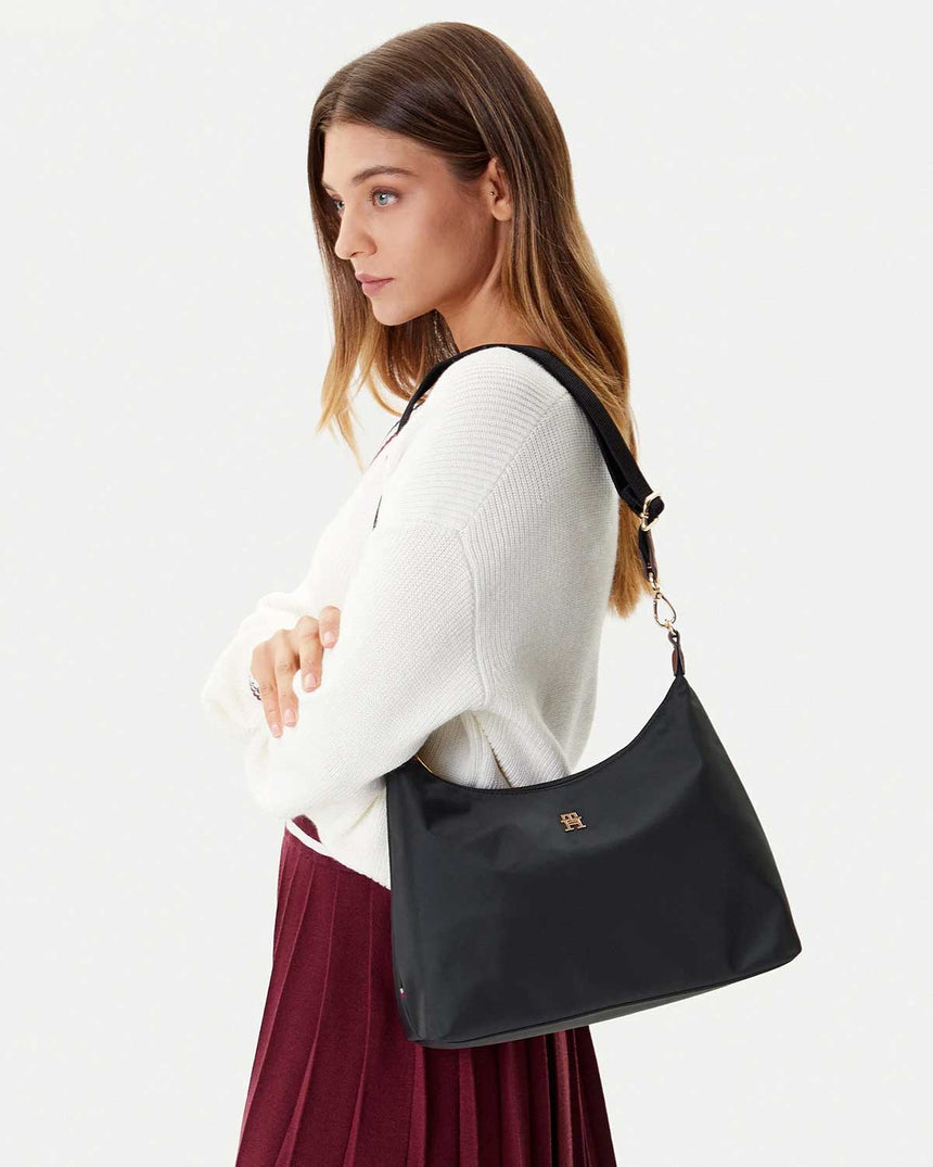 Tommy Hilfiger Popette Çıkarılabilir Askılı Kadın Omuz Çantası Black