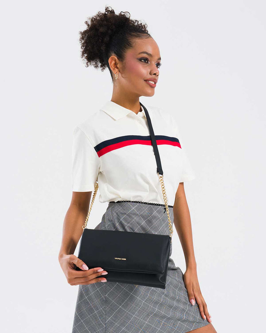 Us Polo Assn Zincir Detaylı Çapraz Askılı Çanta Siyah