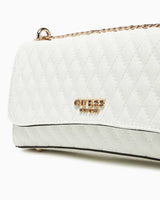 Guess Betula Convertible Flap Zincir Detaylı Parlak Omuz Çantası White