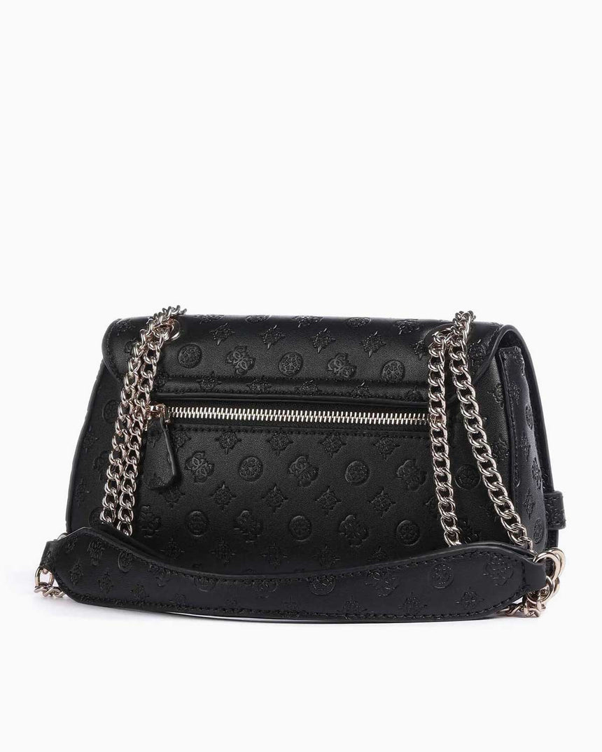 Guess Arlena Convertible Flap Omuz Çantası Black Logo