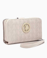 Us Polo Assn Kabartma Dokulu Fermuarlı Kadın Cüzdan Koyu Taş