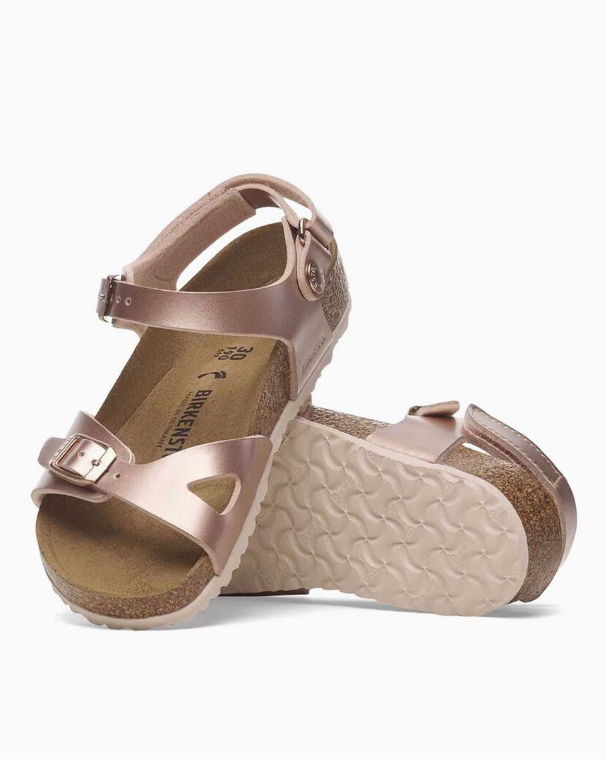 Birkenstock Rio Kids BF Electric Metallic Çift Bantlı Çocuk Sandalet Copper