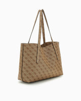 Guess Brenton Kadın Tote Omuz Çantası Latte Logo