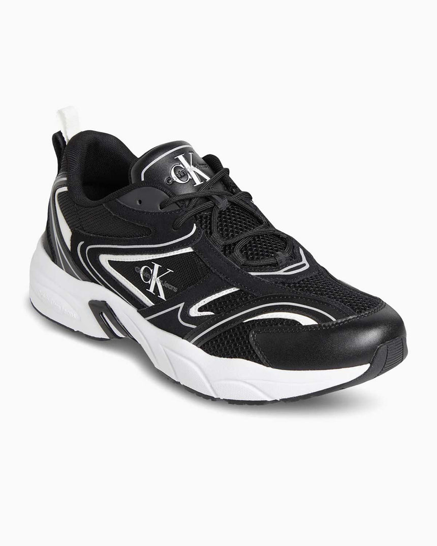 Calvin Klein Retro Tennis Logo Detaylı Sneakers Black/Bright White