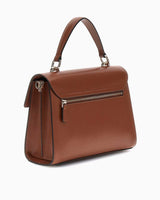 Guess Eco Handle Flap Manyetik Kapaklı El Çantası Cognac