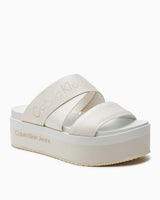 Calvin Klein Flatform Sandal Webbing In Mr Kadın Sandalet Off White