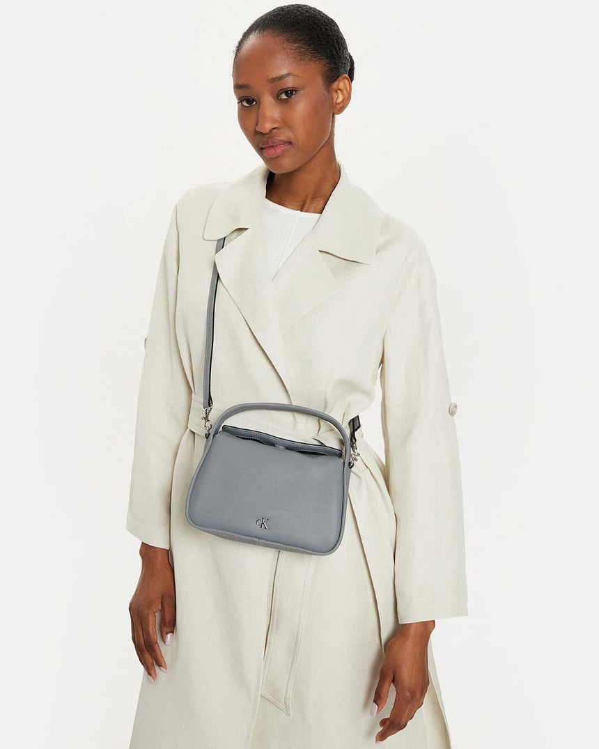 Calvin Klein Metal Mono Mini Logolu El Çantası Quarry