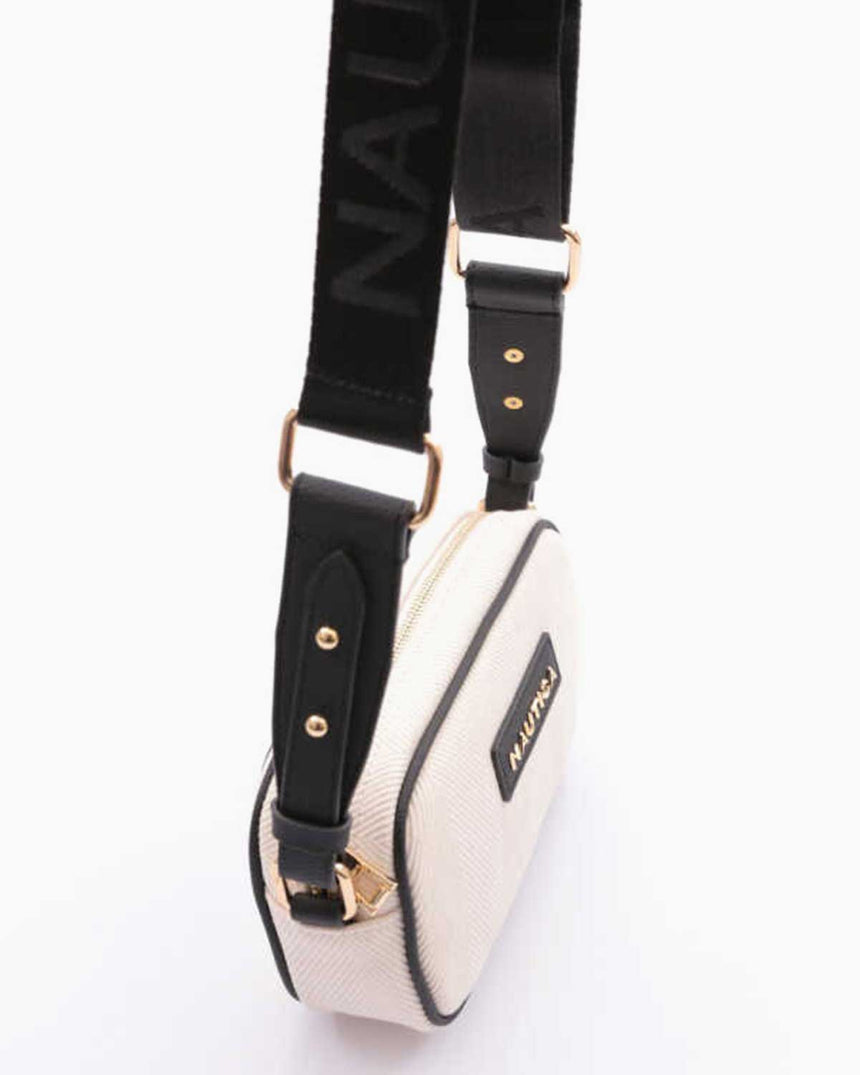 Nautica Mini Cüzdanlı Çapraz Askılı Çanta Bej - Siyah