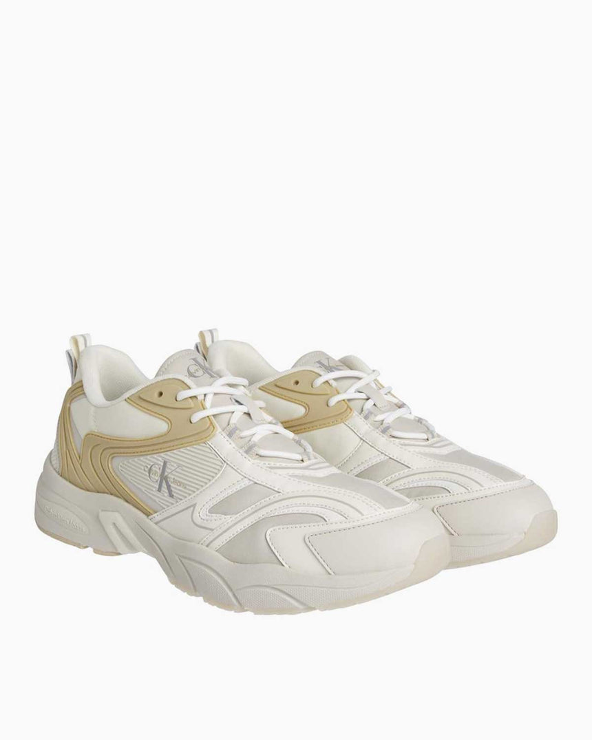 Calvin Klein Tennis Lace Up Logolu Sneakers Creamy White/Eggshell/Khaki