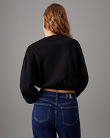Calvin Klein Woven Label Crew Sweatshirts CK Black