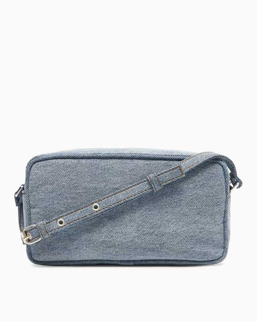 Calvin Klein Kot Çift Fermuarlı Kadın Kamera Çantası Denim