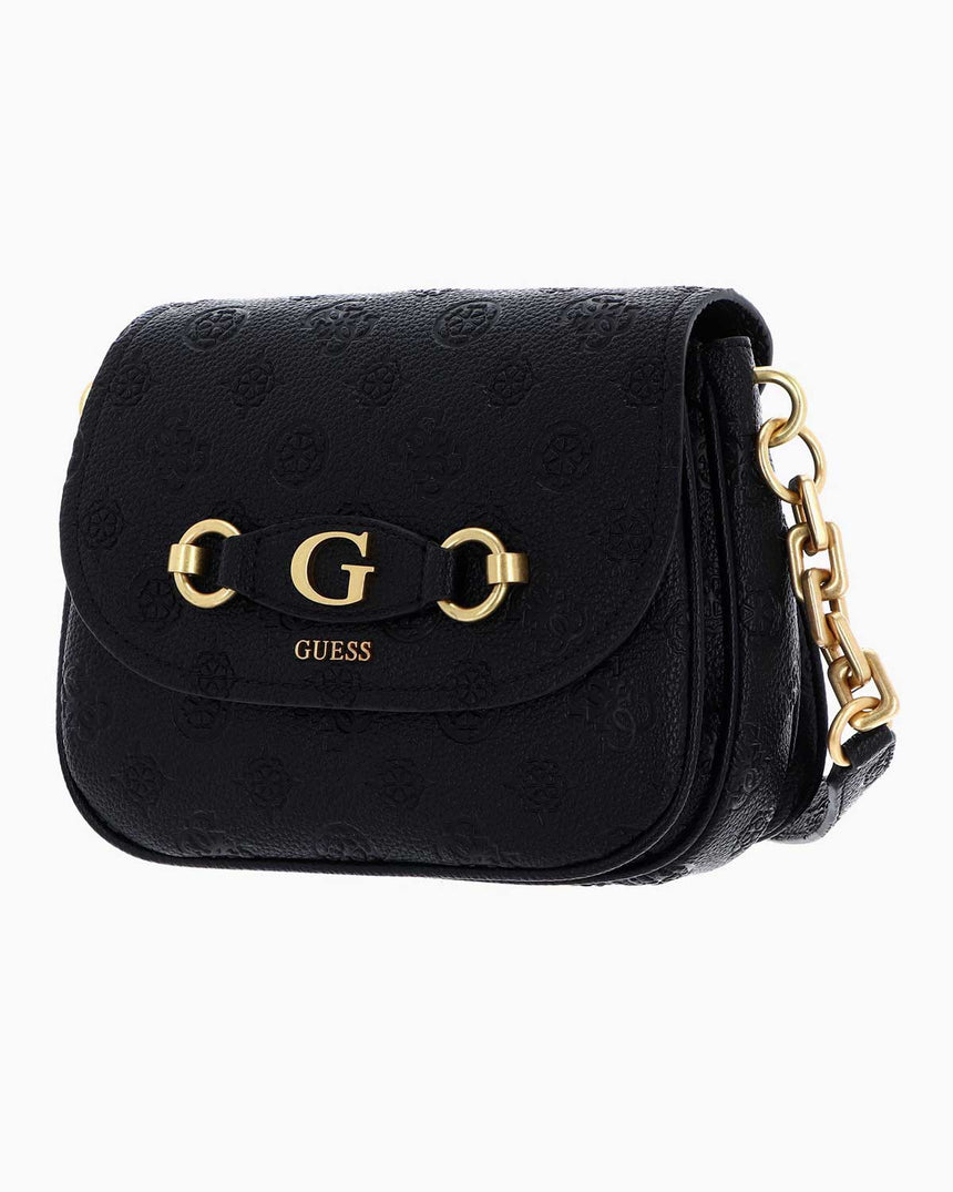 Guess Izzy Zincir Askılı Omuz Çantası Black Logo