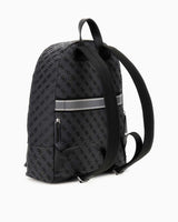 Guess Milano Compact Monogram Logolu Sırt Çantası Coal Black