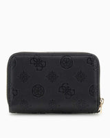 Guess Lucienne II Küçük Boy Çift Fermuarlı Kadın Cüzdan Black Logo