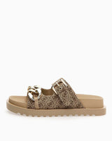 Guess Fatema2 Logolu Terlik Beige / Brown