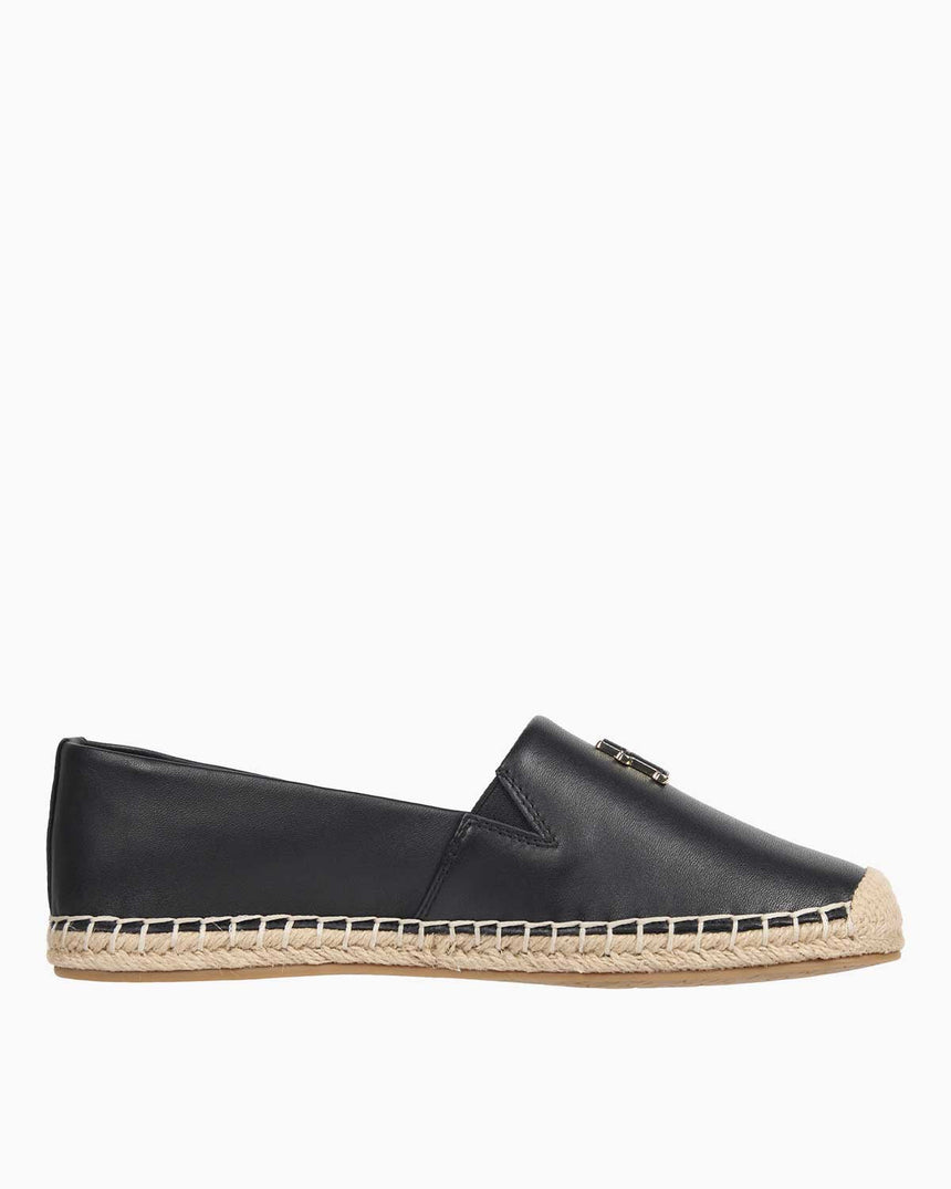 Tommy Hilfiger Logo Leather Espadrilles Ayakkabı Black