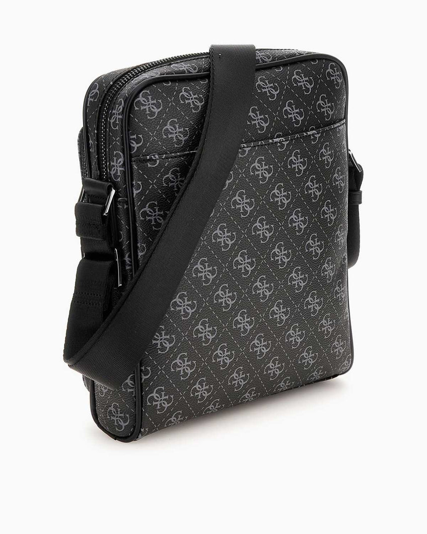 Guess Milano Top Monogram Çapraz Askılı Çanta Dark Black