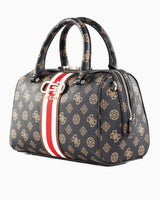 Guess Nelka Box Satchel Speedy El Çantası Mocha Logo