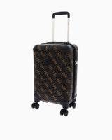 Guess Berta Travel Monogram Orta Boy Valiz Brown Logo