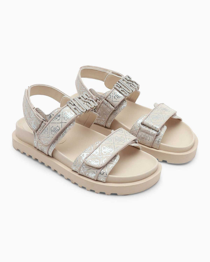 Guess Fabeils Casual Shoes Tokalı Sandalet Beige / Silver