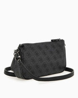 Guess Anadela Noelle II Çift Pouch Kadın Çapraz Askılı Çanta Coal Logo