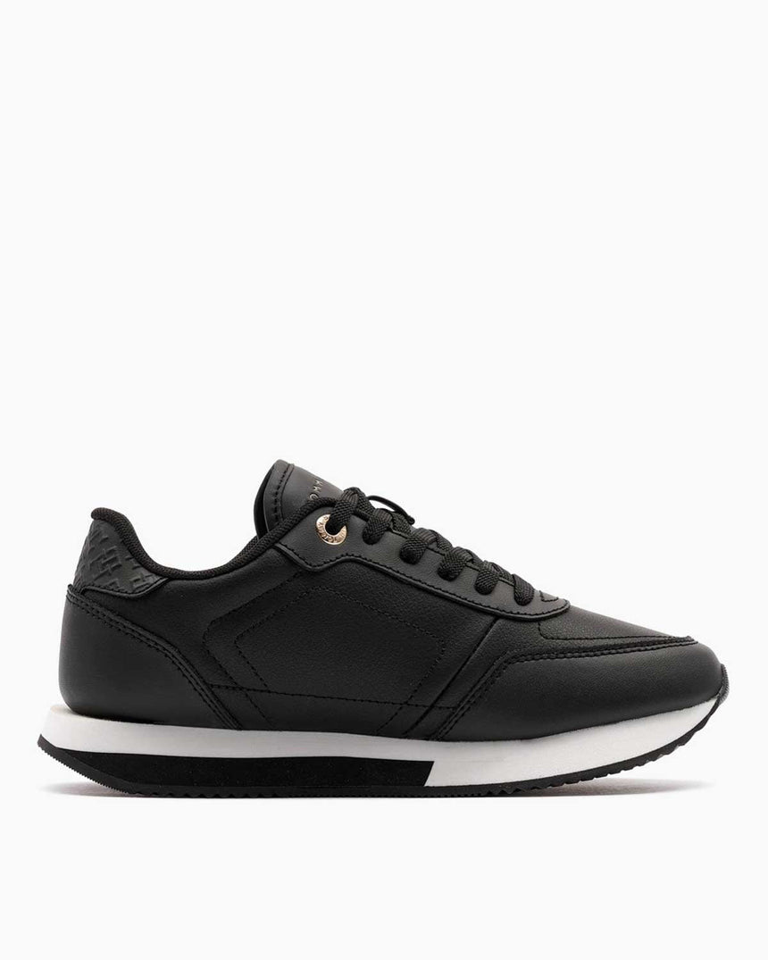 Tommy Hilfiger Elevated Essent Runner Monogram Kadın Sneaker Black