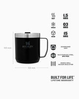 Stanley Efsane Klasik Seri-0.35 Litre Kamp Bardağı Termos Bardak Matte Black