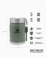 Stanley Efsane Klasik Seri-0.40 Litre Çelik Kaşıklı Yemek Termosu Hammertone Green