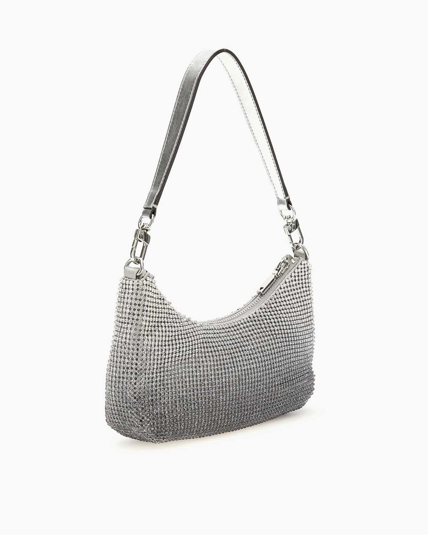 Guess Zalina Gümüş Taşlı Omuz Çantası Silver