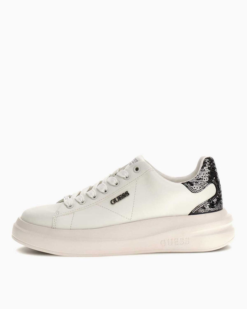 Guess Elbina10  Kadın Deri Sneaker White Silver
