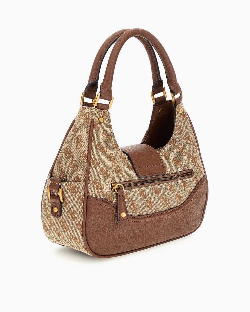 Guess Decor Vintange Satchel El Çantası Latte Logo / Brown