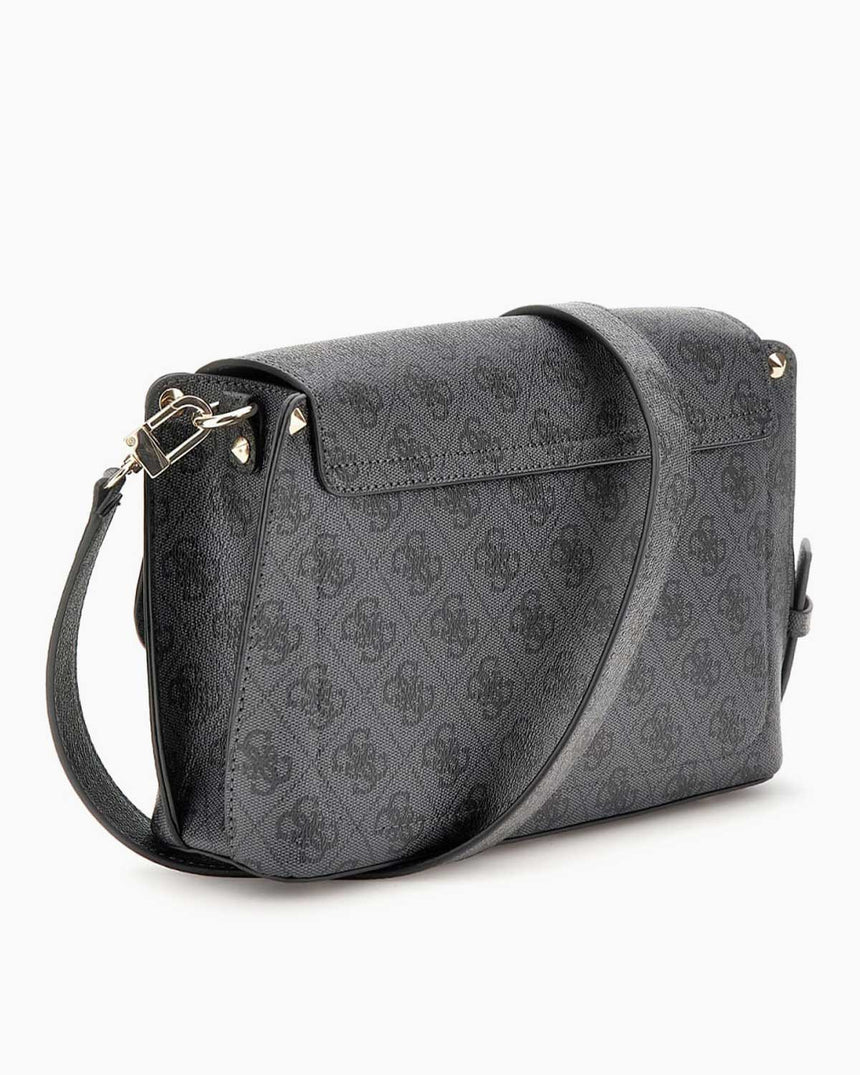 Guess Access Meridian II Kadın Omuz Çantası Coal Logo