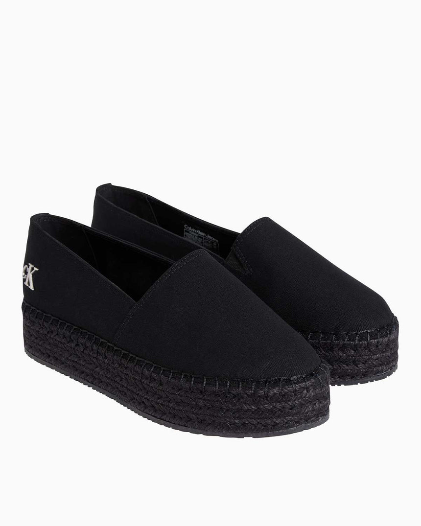 Calvin Klein Flatform Espadrilles Logolu Ayakkabı Triple Black