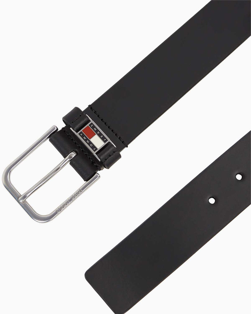 Tommy Hilfiger Leather Fixed Kemer Black