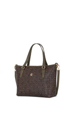 Benetton Monogram Kadın Kol Çantası Kahve- Haki