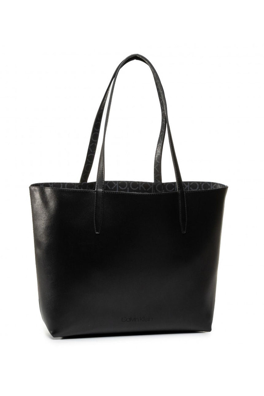 Calvin Klein Mono Shopper Rev Md Kadın Kol Çantası Black Mono