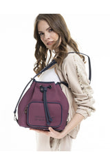 Benetton Nano Sport Büzgülü Kadın Omuz Çantası Mürdüm - Lacivert