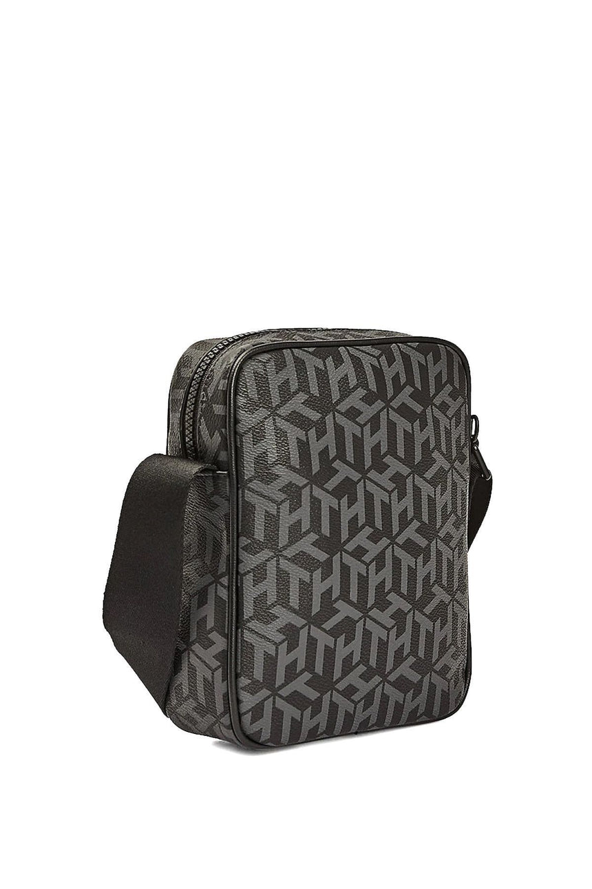 Tommy Hilfiger Coated Canvas Mini Reporter Çapraz Askılı Erkek Çantası Black