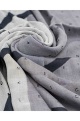Calvin Klein Seasonal Logo Print Kadın Şal Ck Mono Black