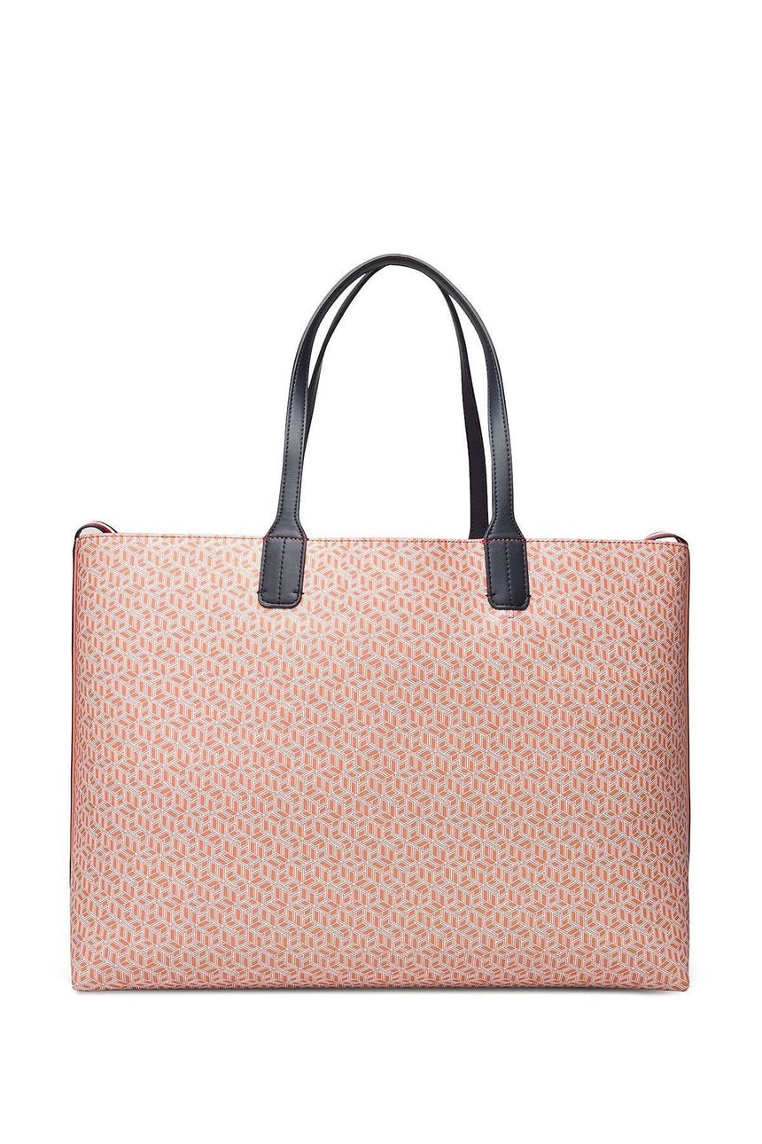 Tommy Hilfiger Iconic Tommy Tote Monogram Kadın Kol Çantası Island Coral
