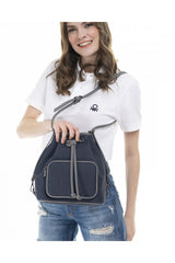 Benetton Nano Sport Büzgülü Kadın Omuz Çantası Lacivert - Gri