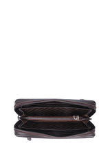 Grande Çok Gözlü Büyük Boy Kadın El Portföyü Kahve