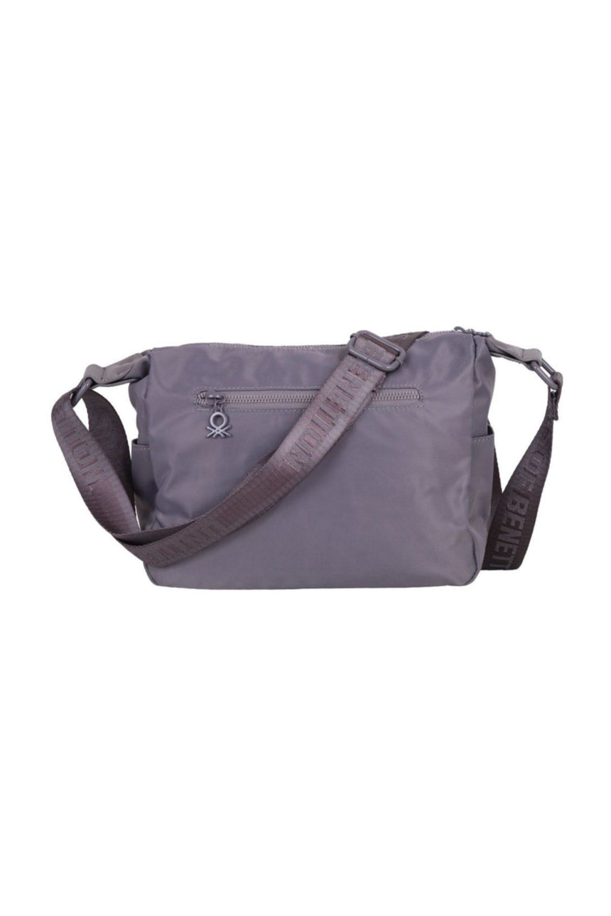 Benetton Çok Gözlü Çapraz Askılı Kadın Çantası Gri