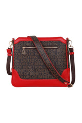 Benetton Mono Çapraz Askılı Kadın Çantası Kahve - Kırmızı