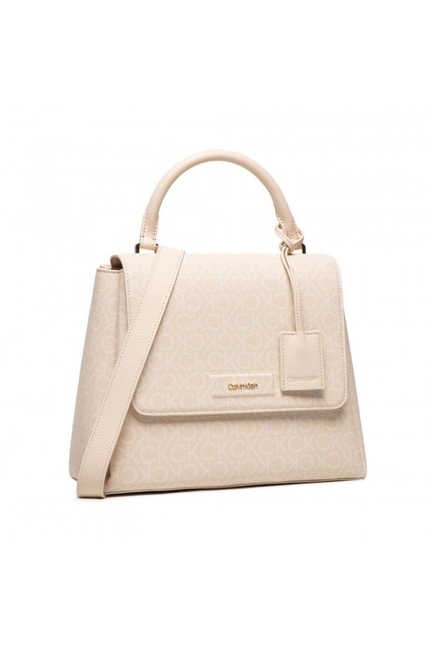 Calvin Klein Dressed Top Handle Bag Md Mono Kadın Askılı Omuz Çantası Sand Mono